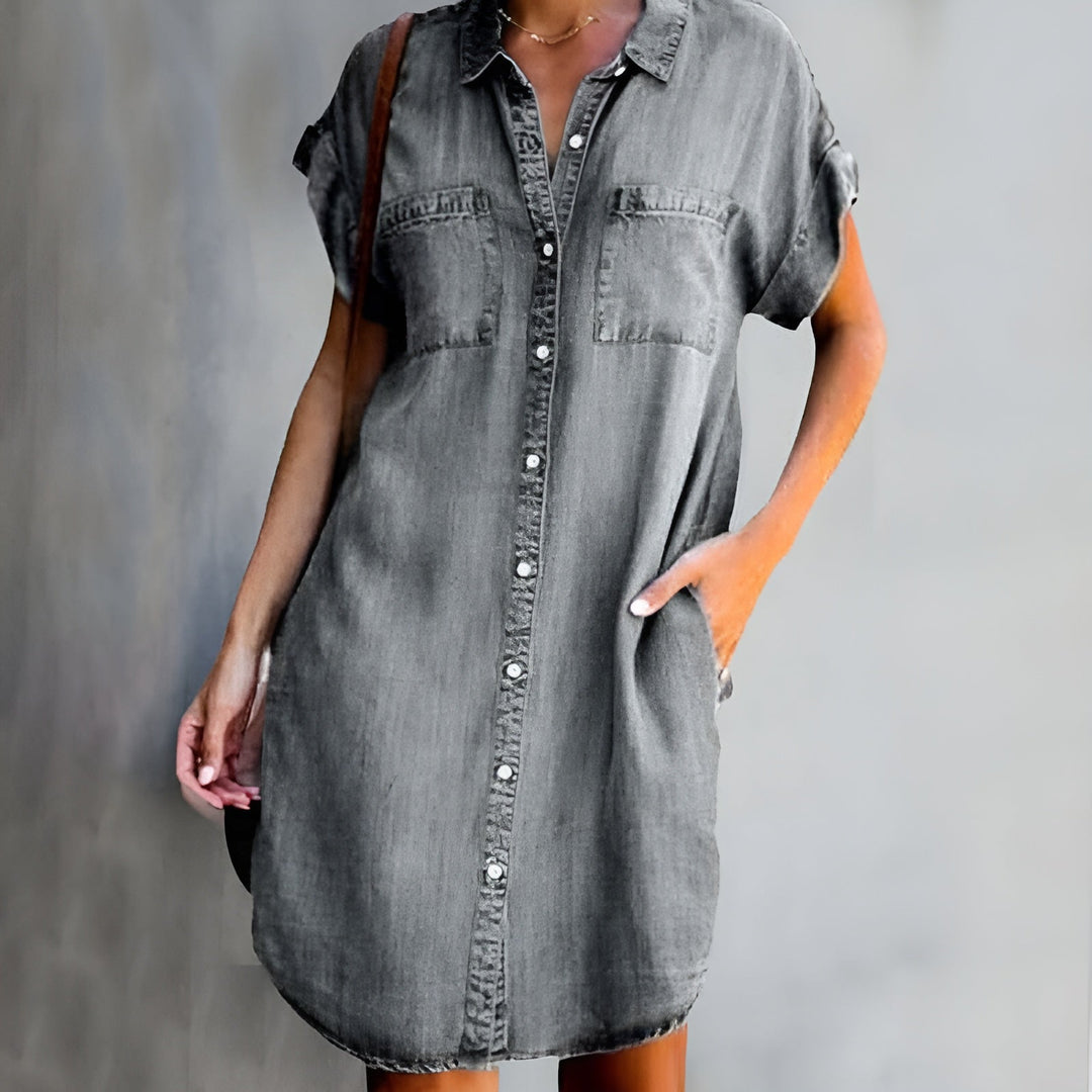 DIANE - ROBE CHEMISE DÉCONTRACTÉE À BOUTONS