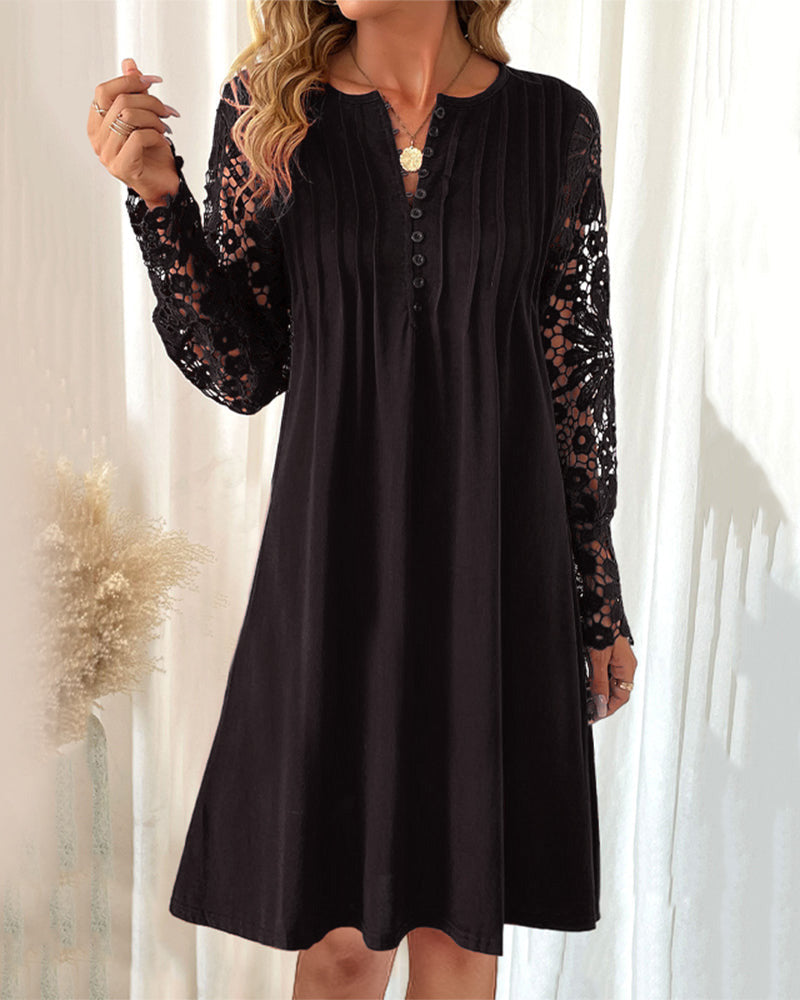 JULIETTE - ROBE PLISSÉE AVEC DÉTAILS EN DENTELLE