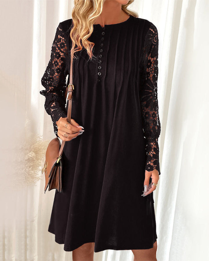 JULIETTE - ROBE PLISSÉE AVEC DÉTAILS EN DENTELLE