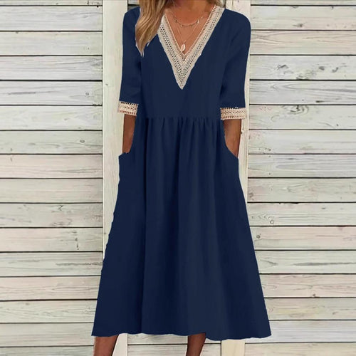 LIVIA | ROBE MI-LONGUE À DENTELLE