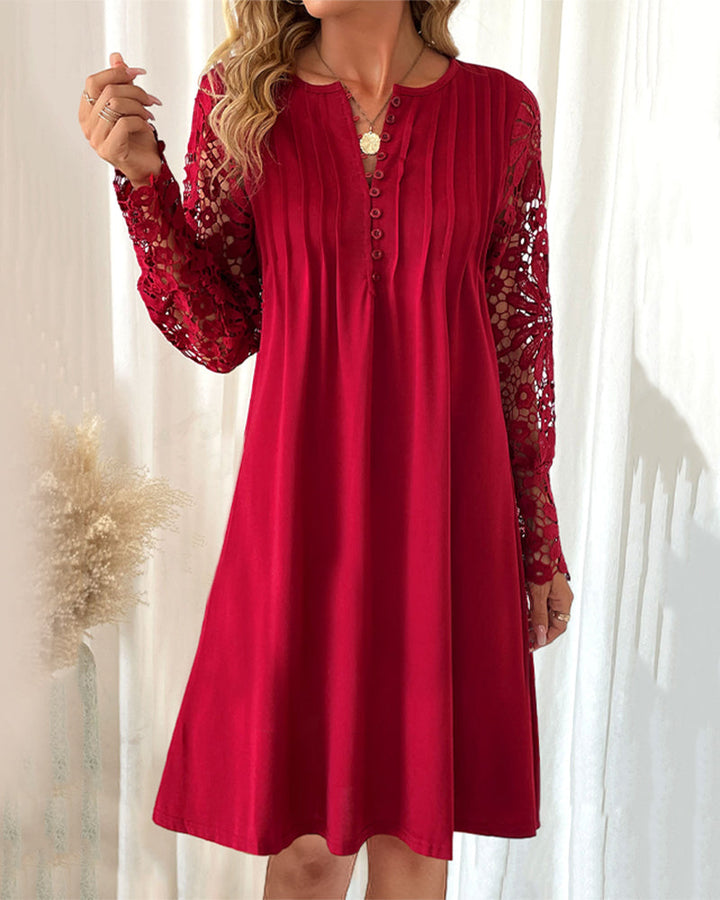 JULIETTE - ROBE PLISSÉE AVEC DÉTAILS EN DENTELLE