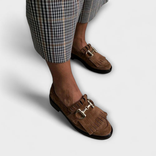 Fleur™ | Mocassins Marron à Bout Ronde