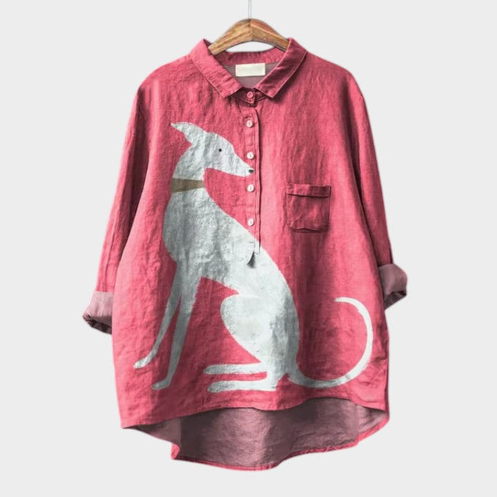 PALMIRA - CHEMISE OVERSIZE AU DESIGN CANIN POUR UN CONFORT QUOTIDIEN ET UN STYLE DÉCONTRACTÉ